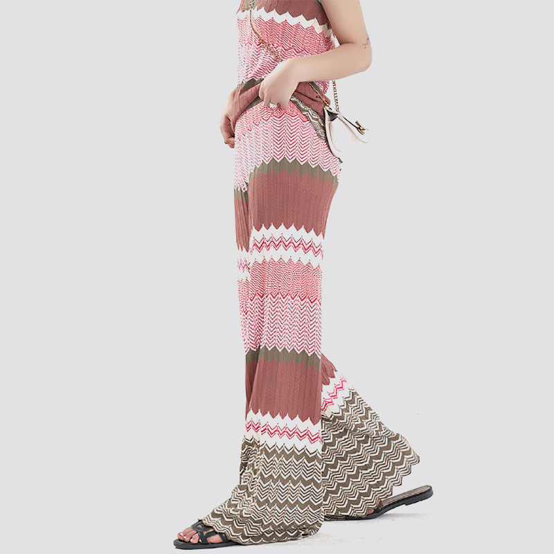 Draped Striped Loose Pants