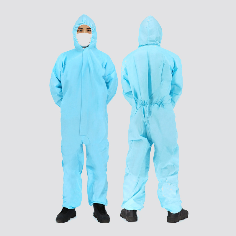 Disposable One-Piece Hooded Dustproof Isolation Gown