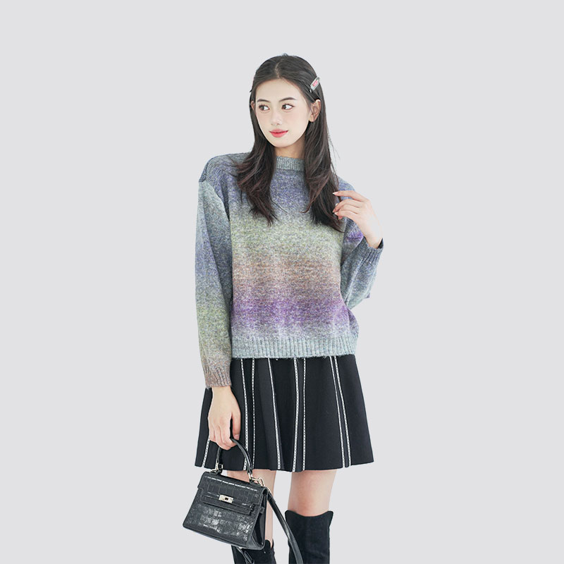 gradient purple Multicolor fashion sweater