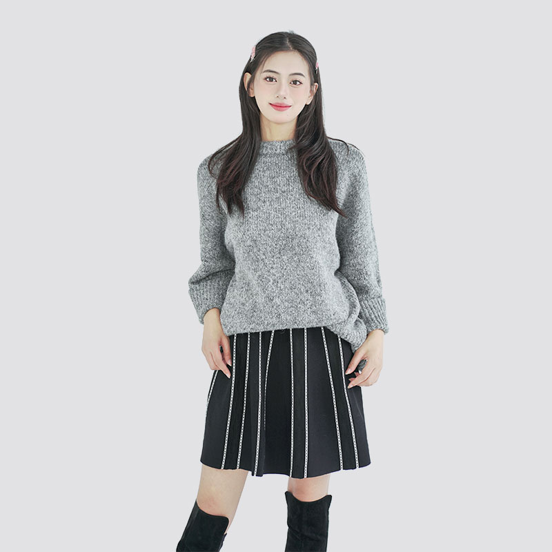 Women's Mock Neck Oversized Knit Warm Pullover Sweater