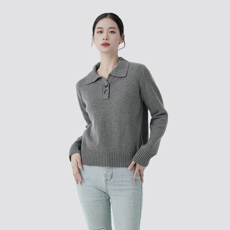 Lapel casual sweater