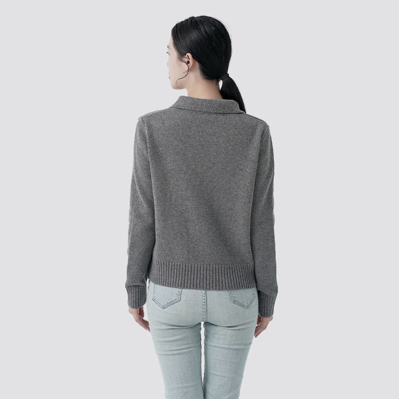 Lapel casual sweater