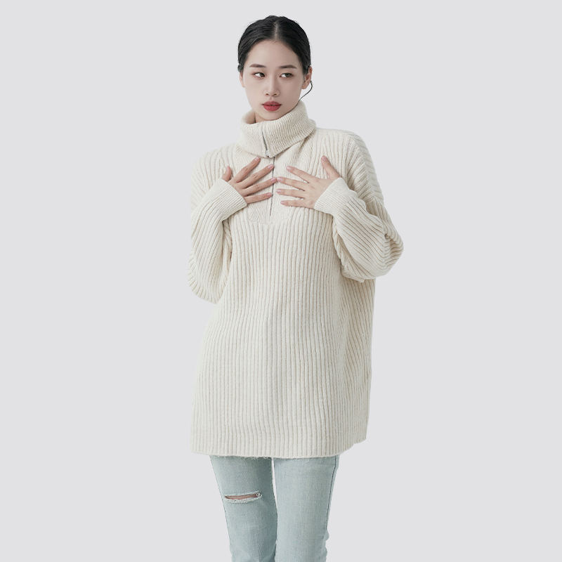 zipper knitted sweater