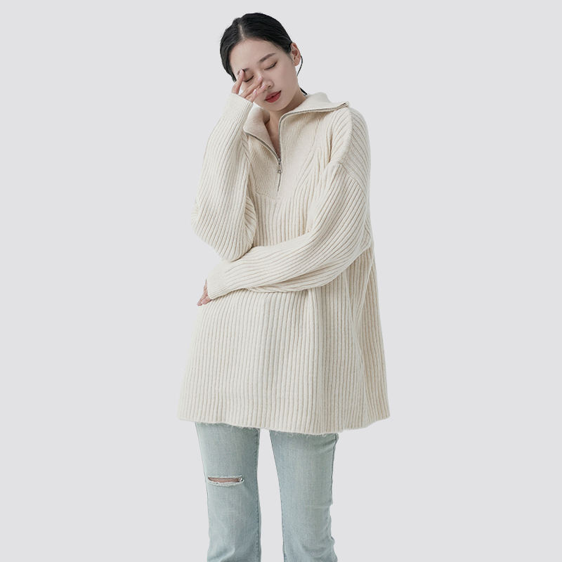 zipper knitted sweater