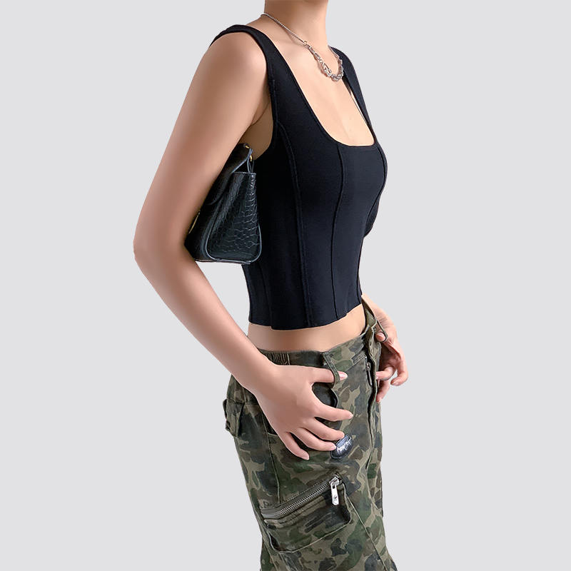 Ice silk square neck vest