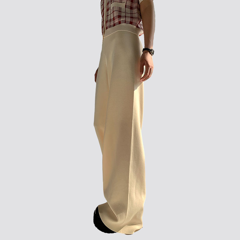 floor length knitted trousers