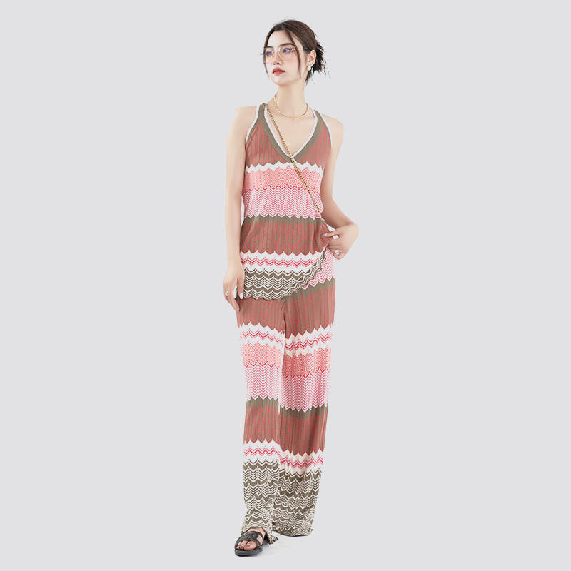 Summer Knitted Sleeveless V Neck Maxi Sweater Dress