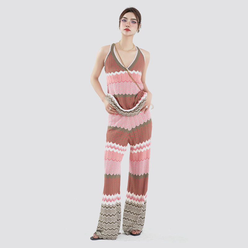 Summer Knitted Sleeveless V Neck Maxi Sweater Dress