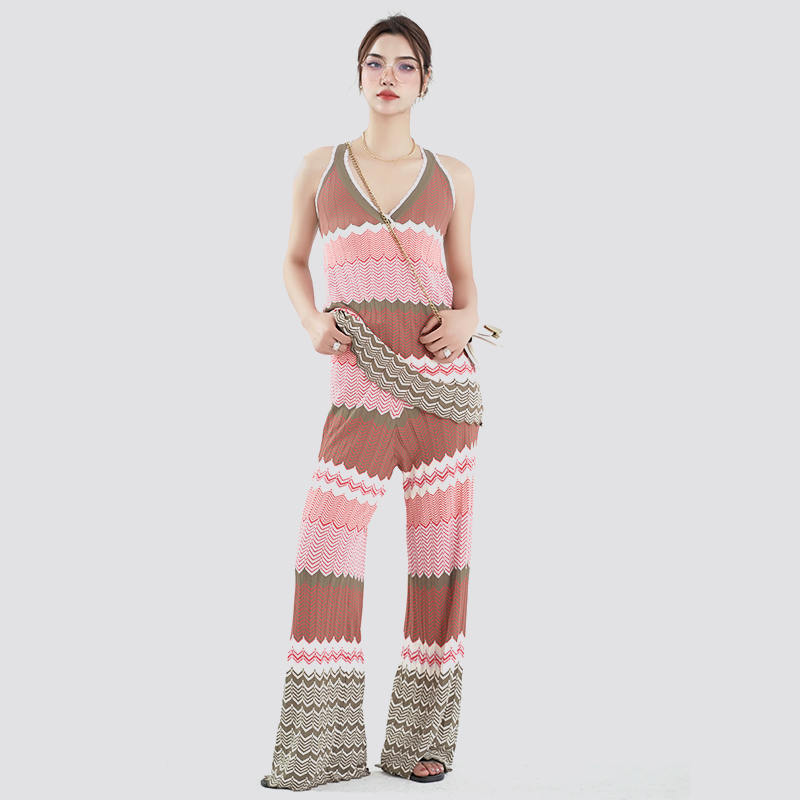 Summer Knitted Sleeveless V Neck Maxi Sweater Dress