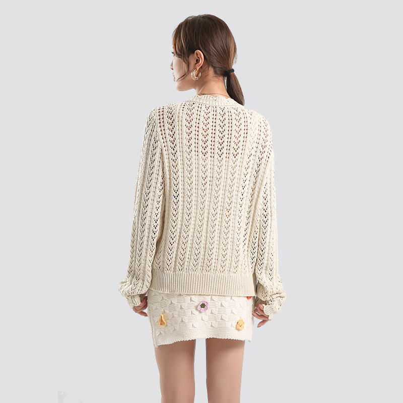 Hollow knitted cardigan