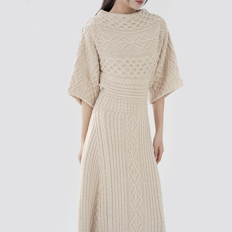 Swing Sweater Dress  With Nipped Waist