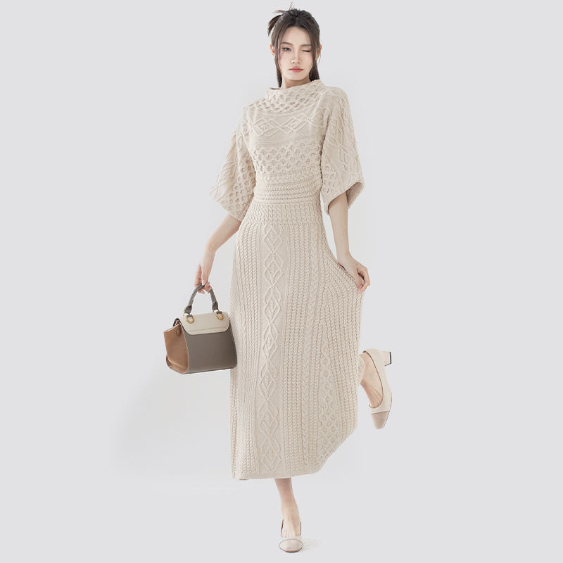 Swing Sweater Dress  With Nipped Waist