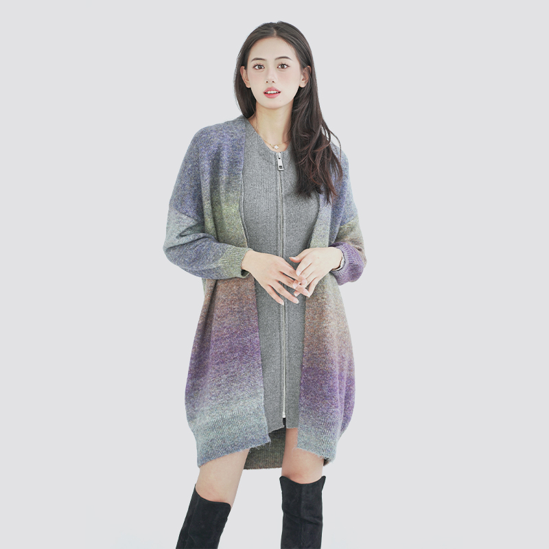 gradient loose cardigan