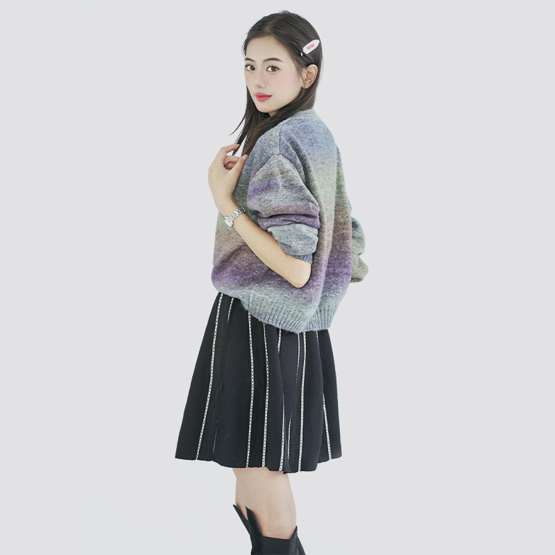 gradient purple Multicolor fashion sweater