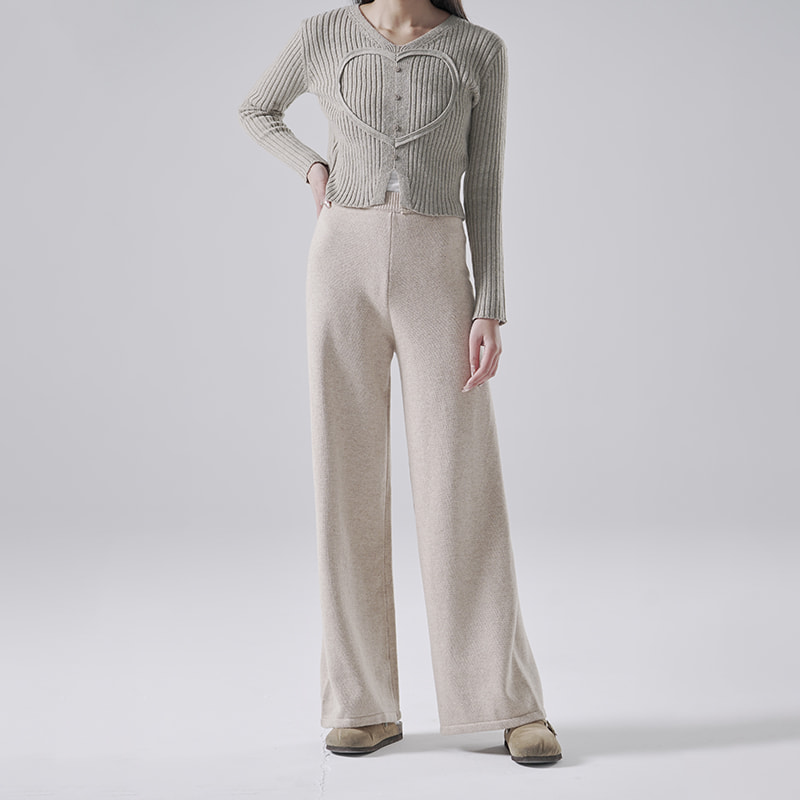 Knitted wide leg pants