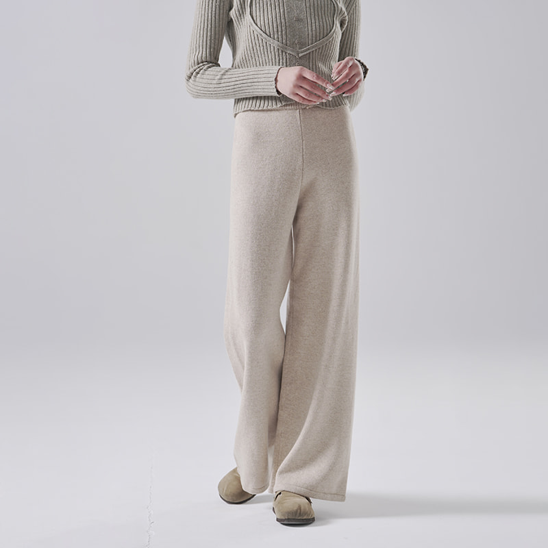 Knitted wide leg pants