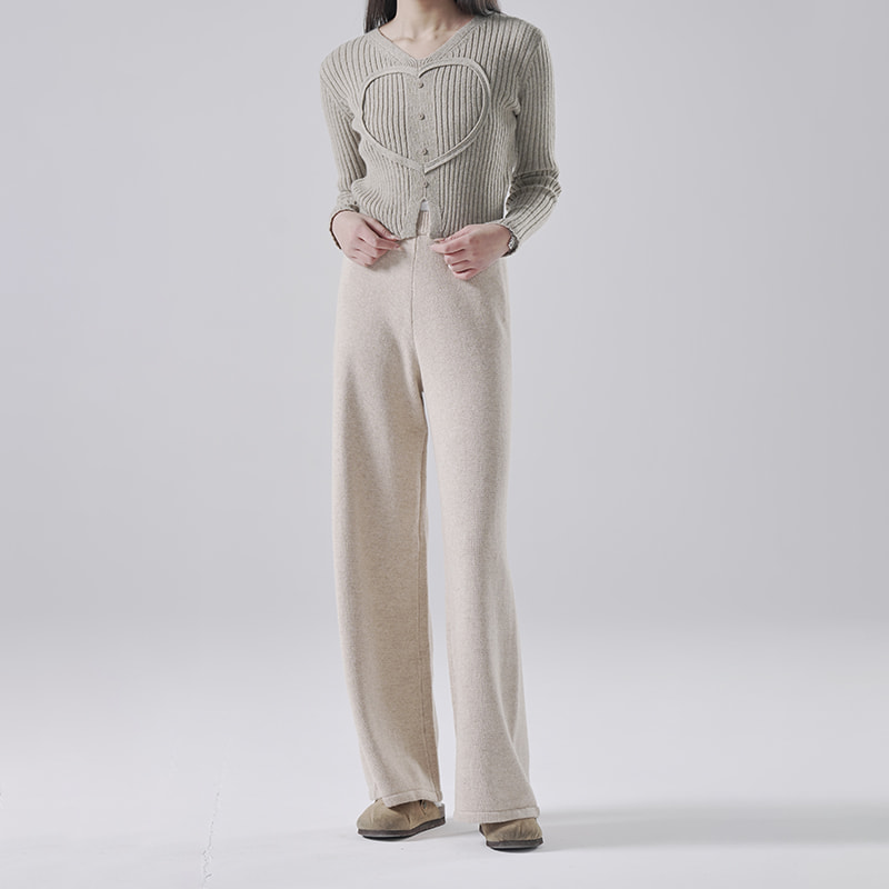 Knitted wide leg pants