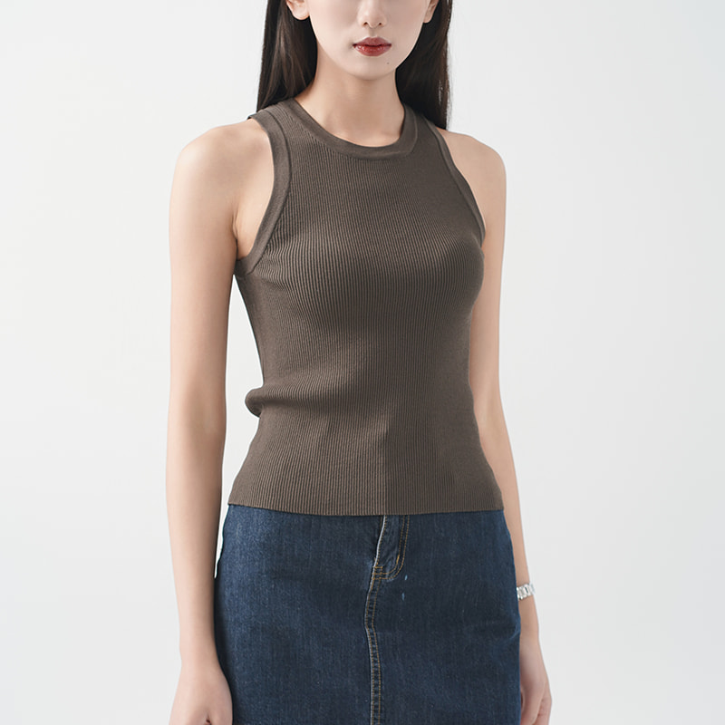 Round neck ice silk vest