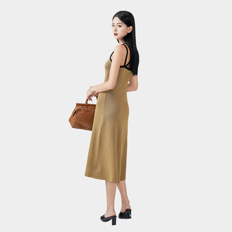 Knitted suspender long skirt