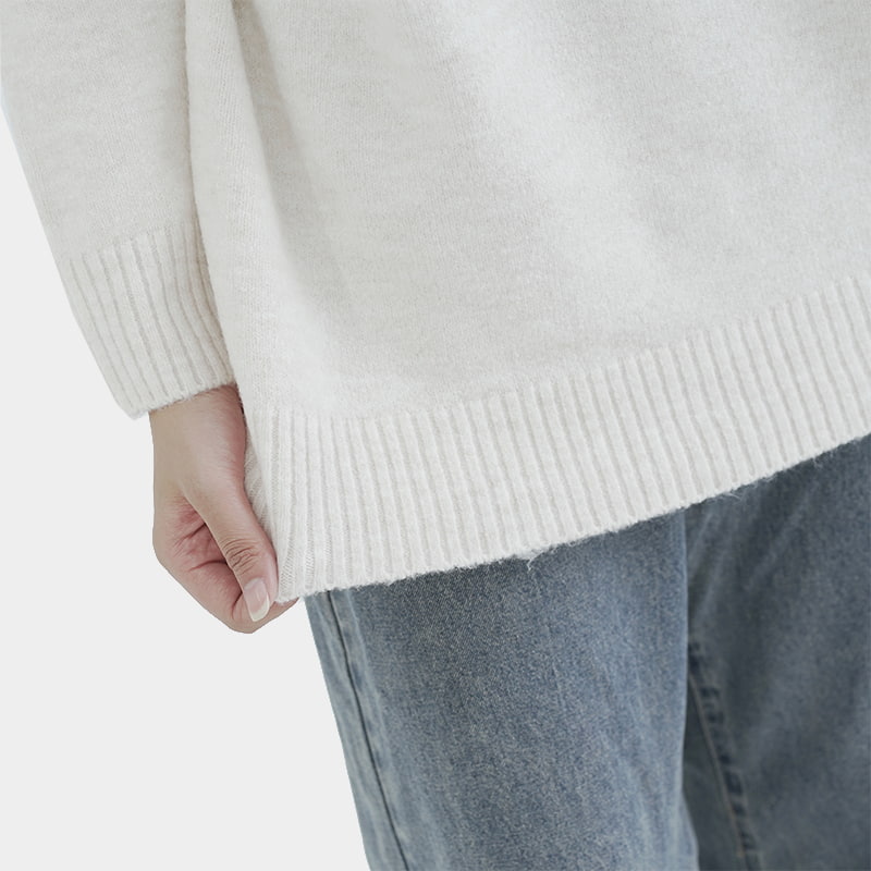 mid-length hooded knit top