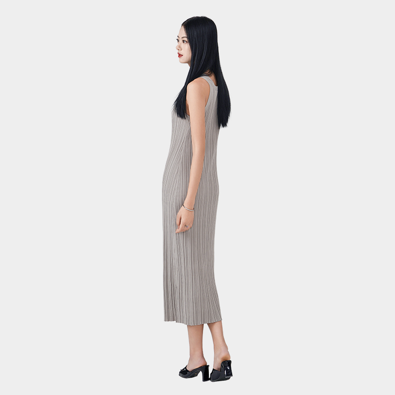 Pit striped knitted long skirt