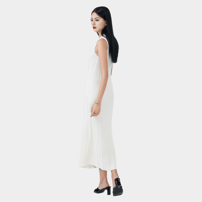 V -neck repair long skirt