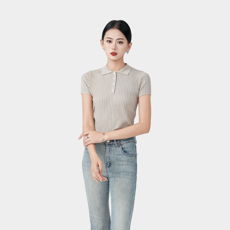 Linen-blend short-sleeved shirt