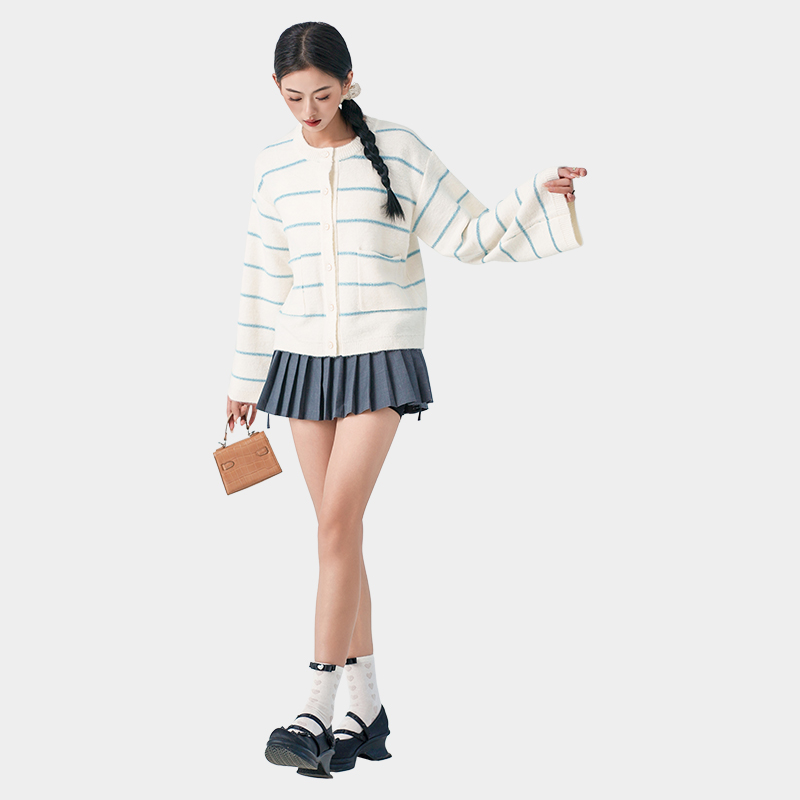 Small fragrant breeze striped shirt