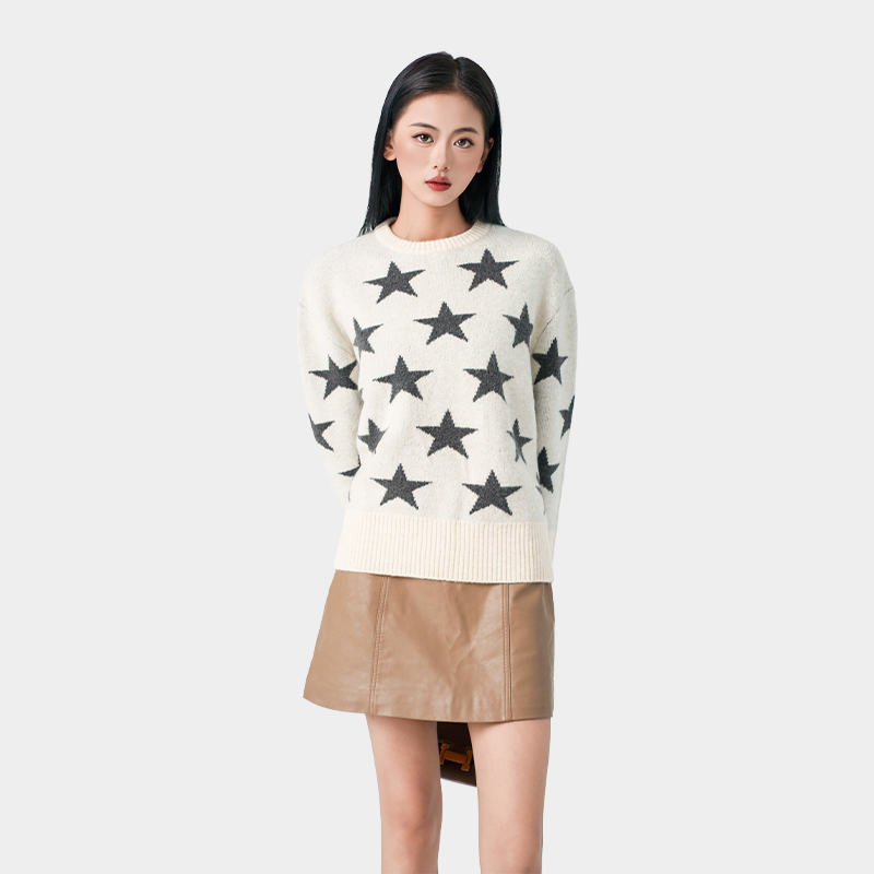 Pentagonal Titanium Round Neck sweater